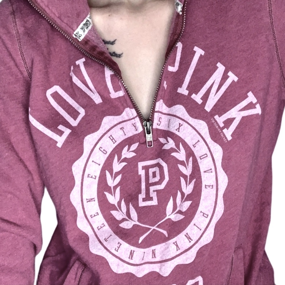 Vintage VS PINK Y2K Varsity Zip Up Sweatshirt